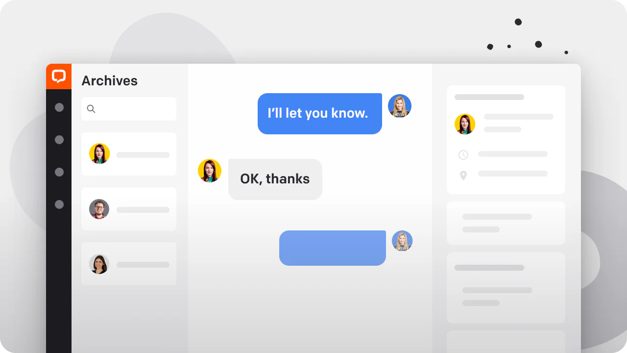 Illustration of the LiveChat® asynchronous communication application