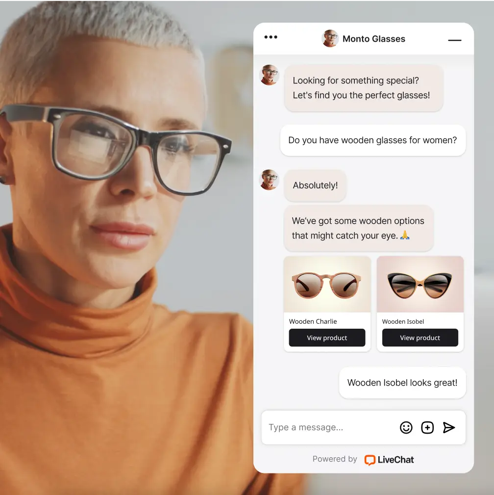 Real-time chat with a personal shopper to increase sales