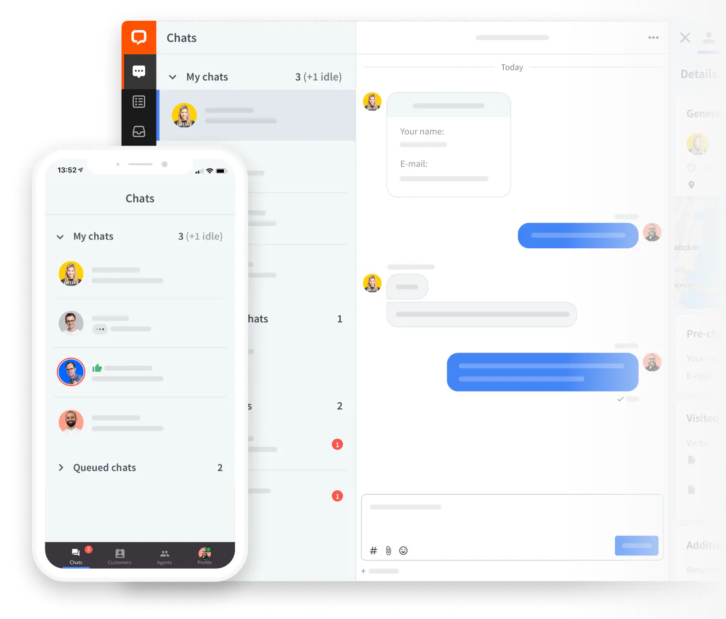 LiveChat applications view