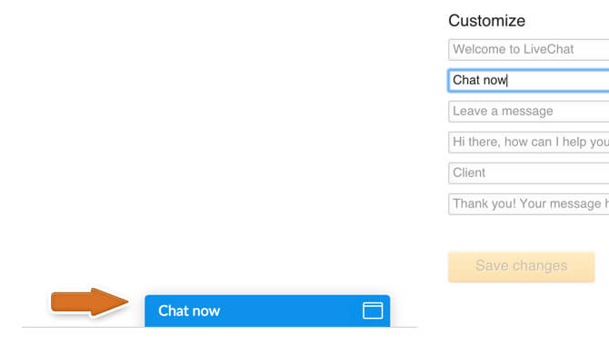 Changing chat window phrases in LiveChat