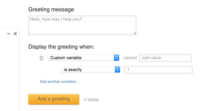 Setting up custom variables greeting