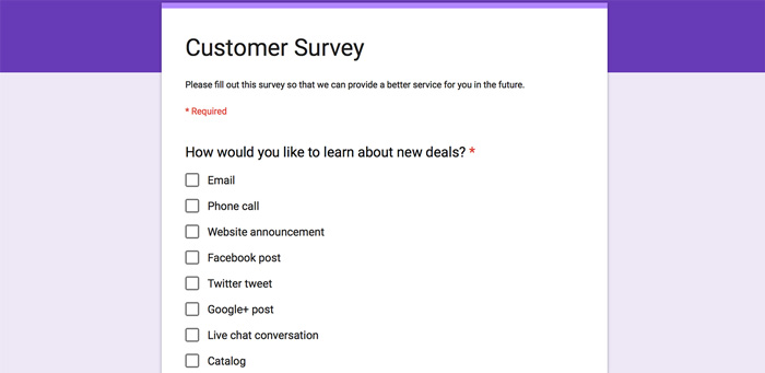 Multi-channel marketing surveys